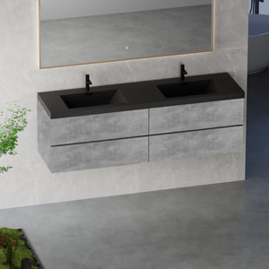 72" Floating Vanity with Sink, Modern Wall-Mounted Storage Cabinet