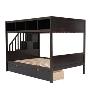 Bunk Bed With Shelfs, Storage Staircase And 2 Drawers