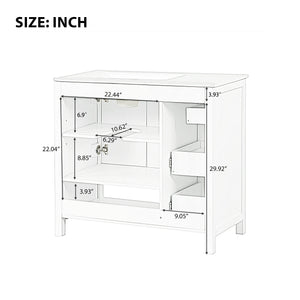 36" Bathroom Vanity with Sink Top
