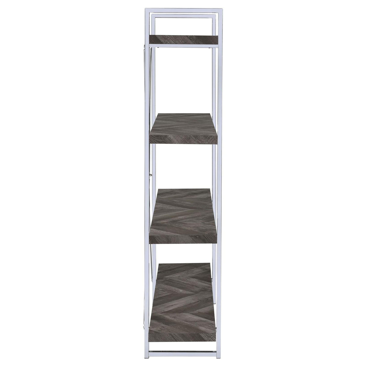 Herringbone - Bookcase With Full Length Shelf - Gray