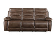 Aashi - Leather Gel Match Recliner Sofa - Brown - Best Buy Furniture