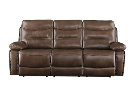 Aashi - Leather Gel Match Recliner Sofa - Brown - Best Buy Furniture