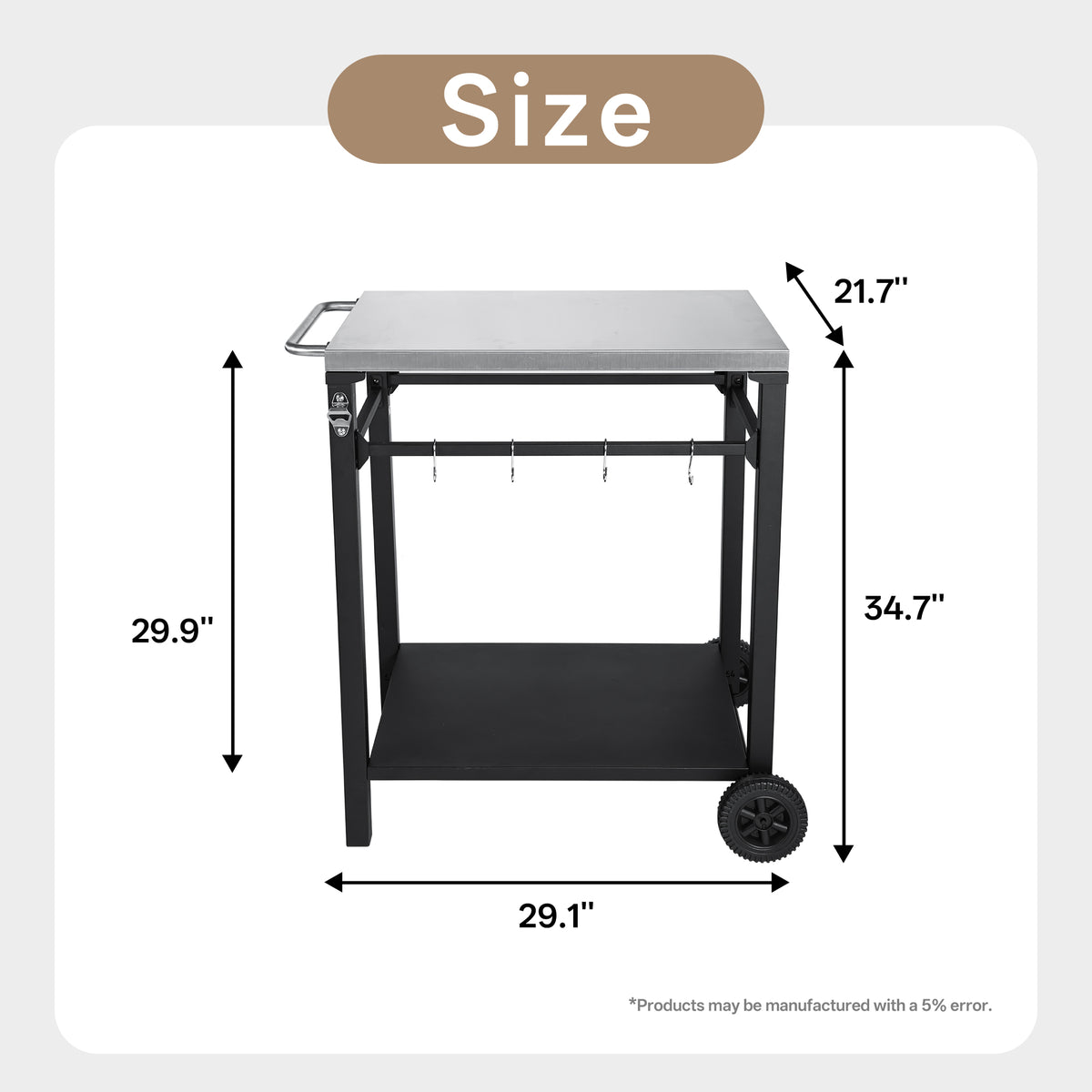 2-Tier Outdoor Grill Cart