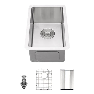 Undermount Steel Kitchen Sink, Deep Single Bowl Basin