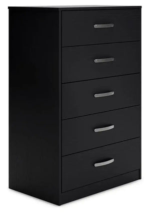 Finch - Five Drawer Chest - 46" Height - Black - Best Buy Furniture