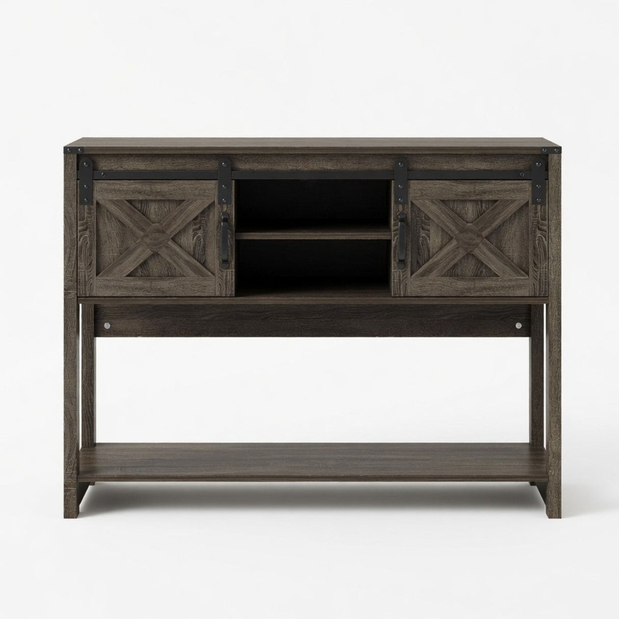 Farmhouse Entryway Table With Sliding Barn Door
