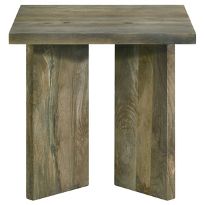 Neskowin - 2 Piece And End Table Set With Geometric Panels - Brown