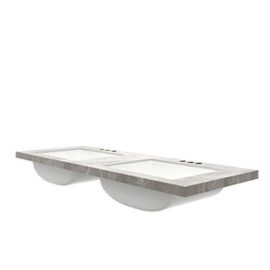60" Elio Bathroom Undermount Ceramic Sink Vanity Top