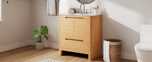 30" Softened Modern Bathroom Vanity with Ceramic Sink