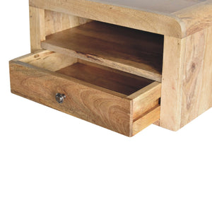 Chunky Floating Bedside, 1-Drawer, 1 Open Slot, Oak-ish