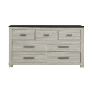 Augusta - Dresser, 7 Spacious Drawers, Block Feet - Beige Brown