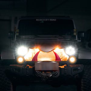 Halloween Front Grille Grid Grill for 2007-2017 Jeep Wrangler Rubicon Sahara Sport JK/JKU, Matte