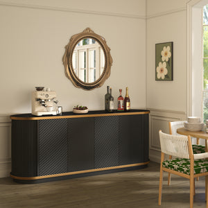 63" Diagonal Fluted Sideboard Cabinet with Storage