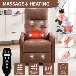 Brown PU Single Motor Power Lift Recliner Chair