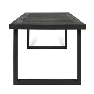 Outdoor 6 Seater Dining Set With Bench - Dark Gray / Light Gray
