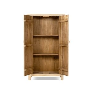 Fable 80.5-Inch Tall Reclaimed Elm Wood 2-Door Storage Cabinet, Light Natural Brown