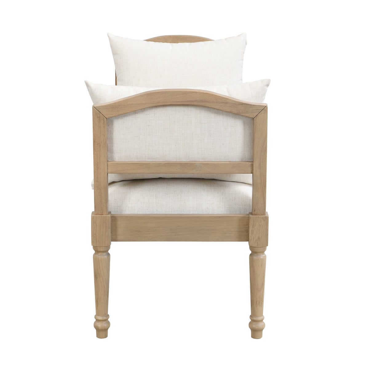 Upholstered Bench with Turned Legs & Side Cushions