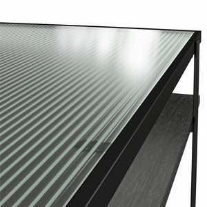Vance - Computer Desk With Fluted Glass Desktop - Black