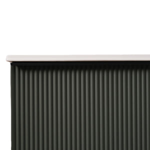 Fluted Bathroom Vanity With Ceramic Sink, Soft Close Slides