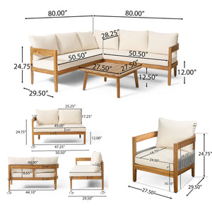 Brooklyn 6-Pieces Patio Conversation Set