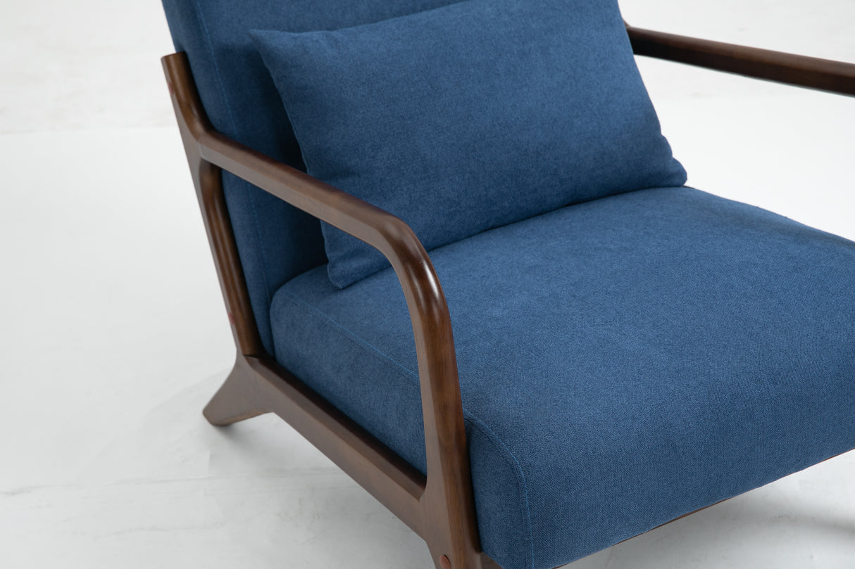 Mid Century Modern Accent Chair with Solid Wood Frame