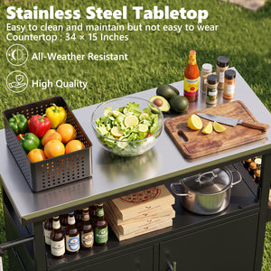 Outdoor Grill Cart with Patio Furniture