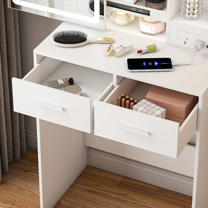 Small Makeup Vanity Desk with Mirror & LED Lights