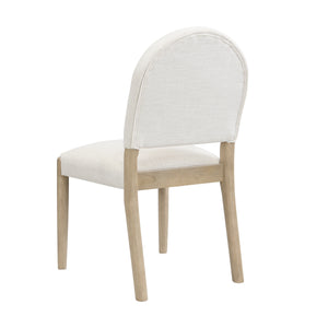 Dining Chairs with Back Mid Century Fabric Upholstered Armless Set of 2