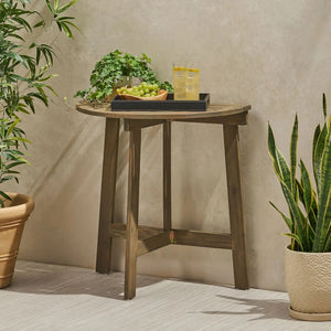 Outdoor Half Round Folding Acacia Wood Bistro Table - Best Buy Furniture