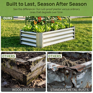 2-in-1 Raised Garden Bed with Trellis