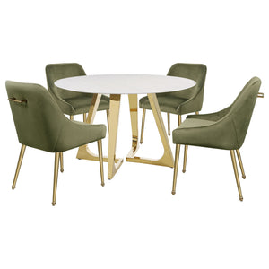 Imani - Round Marble Dining Table - Gold