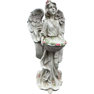 24.80" High Angel Figurine with Flower Basket