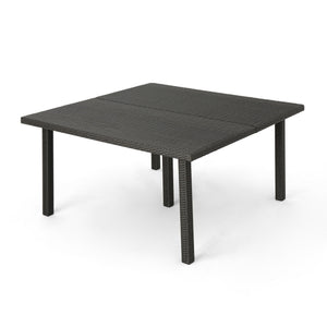 Outdoor Square Rattan Wicker Dining Table - Gray - Best Buy Furniture