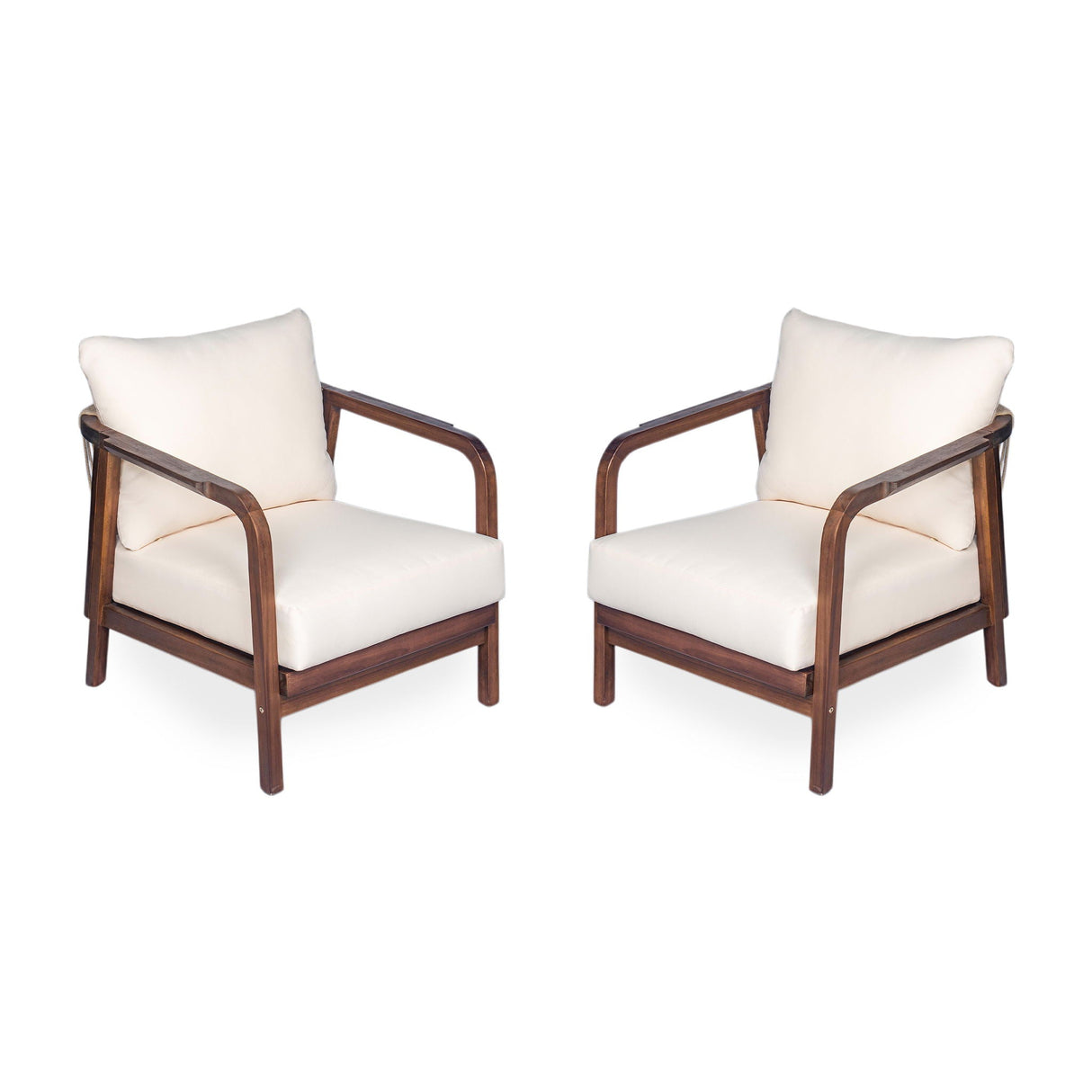 Outdoor Lounge Chair With Woven Backrest, Solid Wood Frame, Comfortable Cushions - Best Buy Furniture