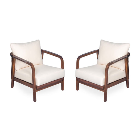 Outdoor Lounge Chair With Woven Backrest, Solid Wood Frame, Comfortable Cushions - Best Buy Furniture
