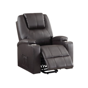Brown Leather Recliner Aire w/Power Lift & Massage
