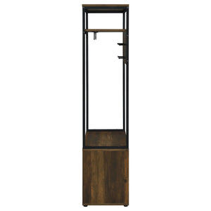 Flora - 2 Door Coat Rack Hall Tree Storage Bench And Multi Functional Storage - Natural