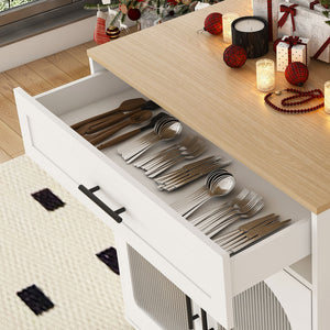 Expandable Kitchen Island With Power Outlet