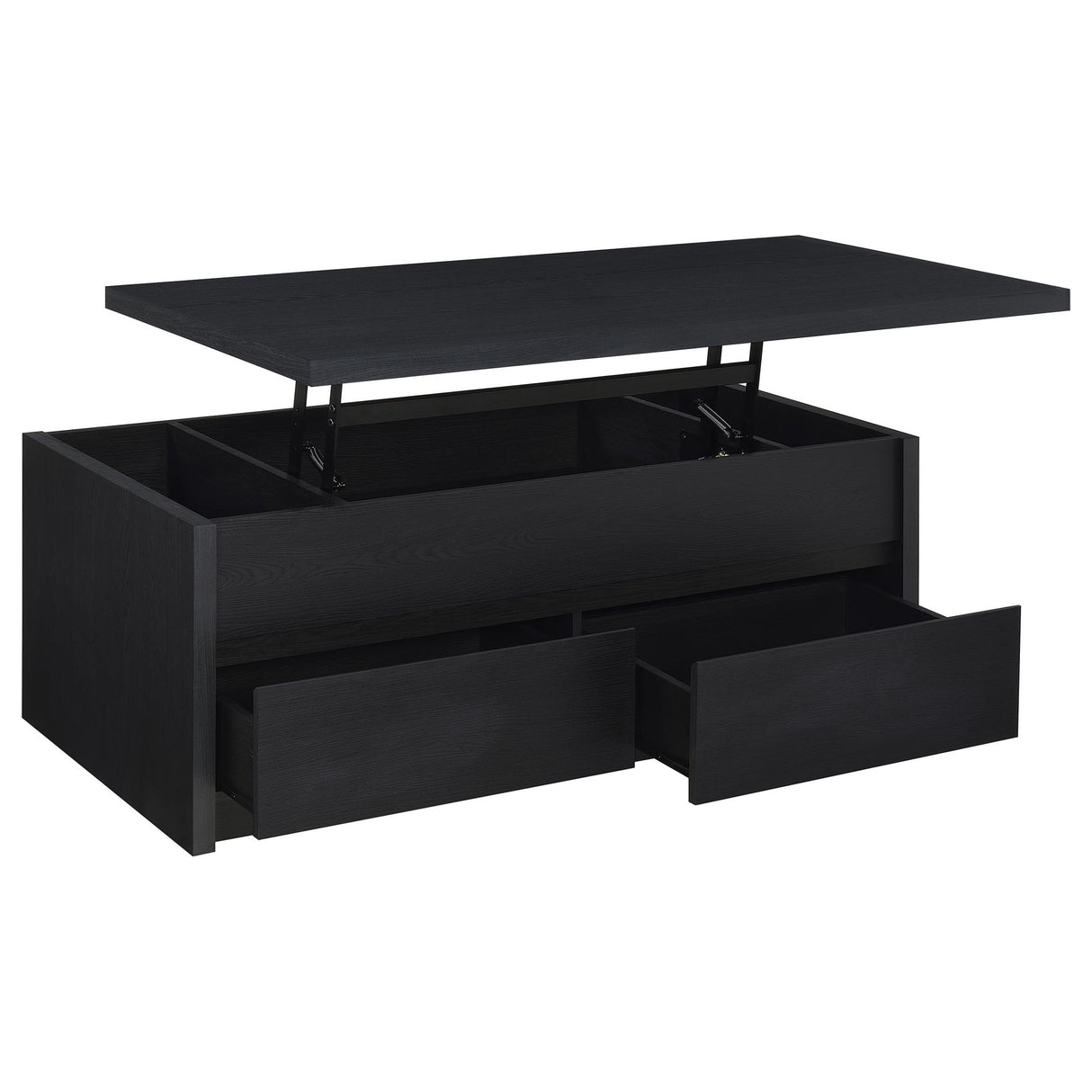 Canyon - Lift Top Table With Dual Drawers Storage Solution - Black