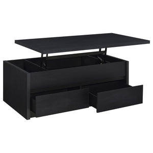 Canyon - Lift Top Table With Dual Drawers Storage Solution - Black