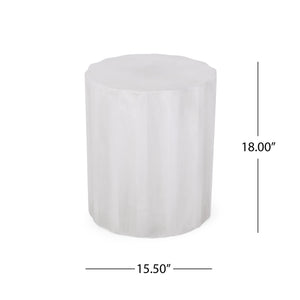 Outdoor End Table With Soft Wave Edge - Antique White - Best Buy Furniture