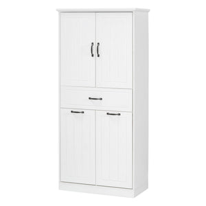 Modern Bathroom Storage Cabinet With Two Laundry Baskets, One Drawer, Adjustable Shelf - Best Buy Furniture