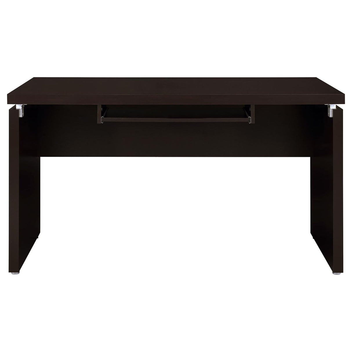 Floating - Top Computer Desk With Pullout Keyboard Shelf - Brown