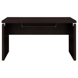Floating - Top Computer Desk With Pullout Keyboard Shelf - Brown