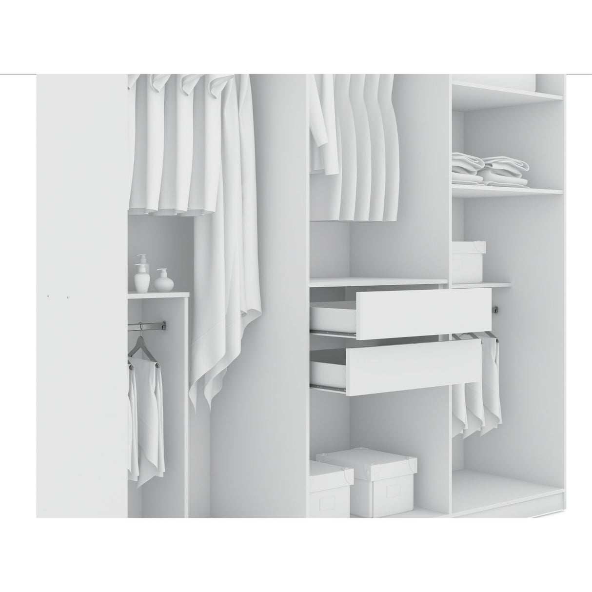 Gramercy - Free Standing Wardrobe Closet With Drawers And Shelves