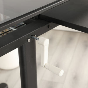 Hand Crank Adjustable Drafting Table Drawing Desk With 2 Metal Drawers With Stool