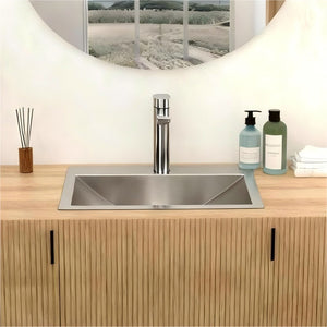 21 x 17" Drop In Bathroom Sink with Pop Up Drain