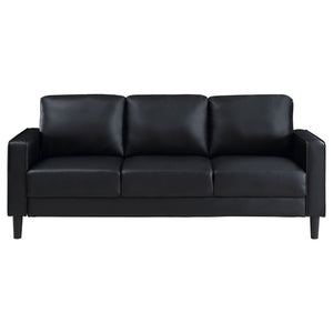 Weld 3 Piece Upholstered Track Arm Sofa Set - Black