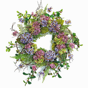 Hydrangea Floral Wreath 22"D