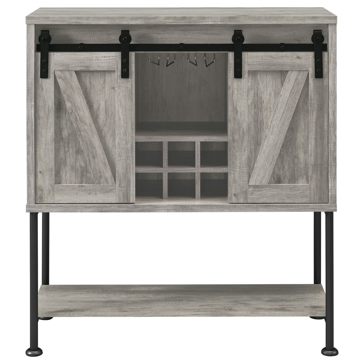 Hovander - Sliding Door Bar Cabinet - Gray